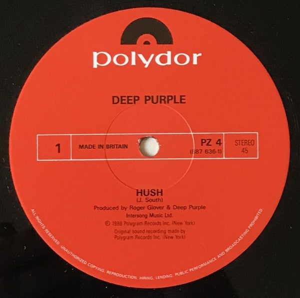 Deep Purple : Hush (12", Single, Ltd)