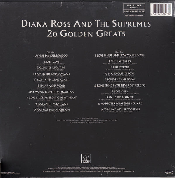 The Supremes : 20 Golden Greats (LP, Comp, RE)