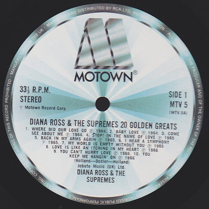 The Supremes : 20 Golden Greats (LP, Comp, RE)