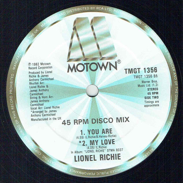 Lionel Richie : Penny Lover (Special Re-Mix Version) (12")