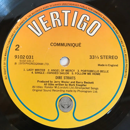 Dire Straits : Communiqué (LP, Album, RE)