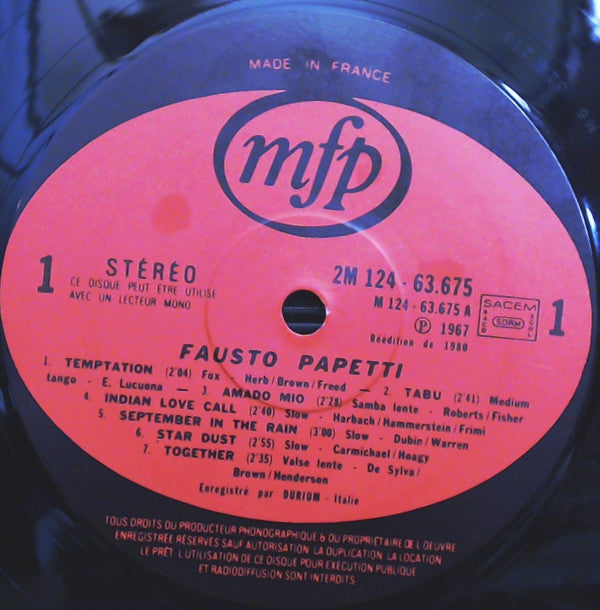 Fausto Papetti : Enregistrements Originaux (2xLP, Comp, RE, Gat)