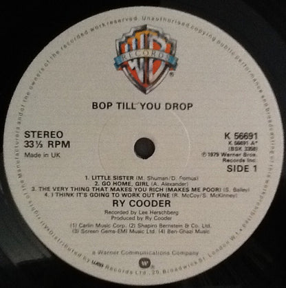 Ry Cooder : Bop Till You Drop (LP, Album)