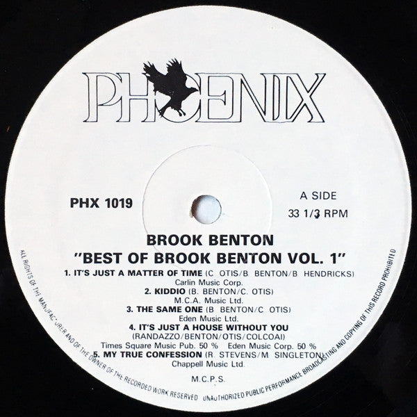 Brook Benton : Best Of Brook Benton Volume 1 (LP, Comp)