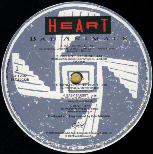 Heart : Bad Animals (LP, Album)