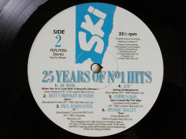 Various : Ski - 25 Years Of No 1 Hits (LP, Comp, Promo)