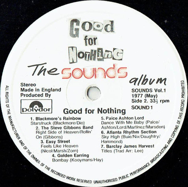 Various : Good For Nothing - The Sounds Album, Vol 1 (LP, Album, Comp)