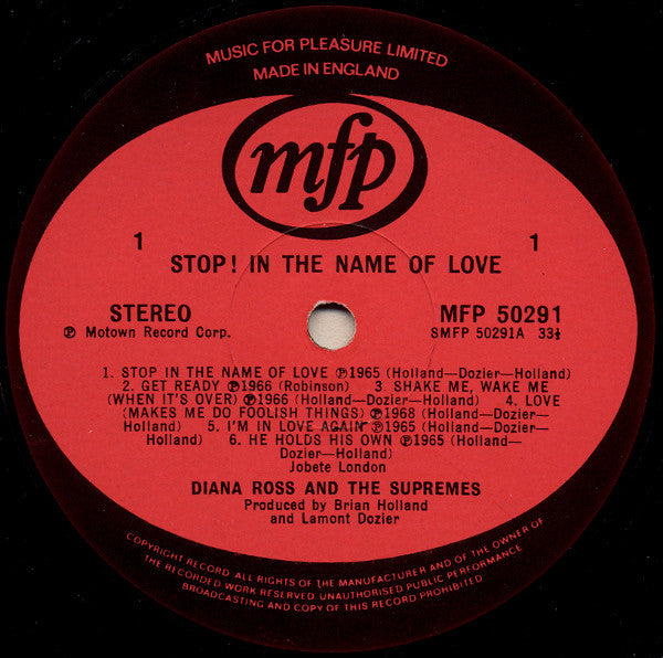 Diana Ross And The Supremes* : Stop! In The Name Of Love (LP, Comp)