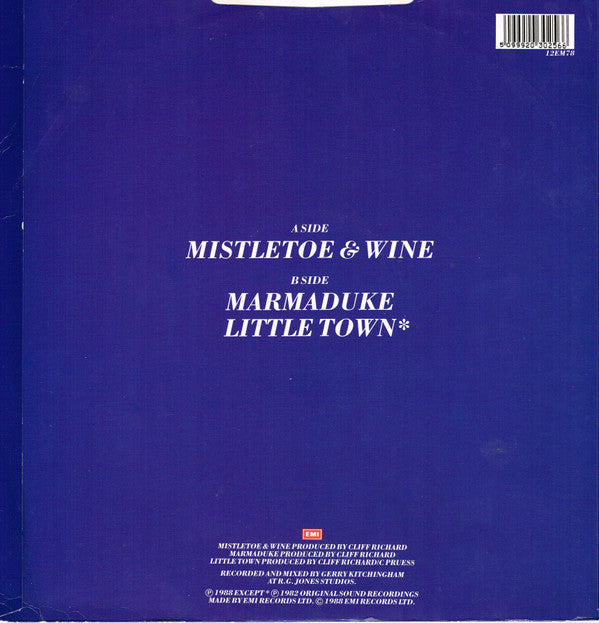 Cliff Richard : Mistletoe & Wine (12", Single)