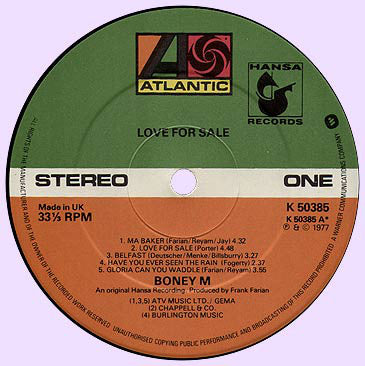 Boney M. : Love For Sale (LP, Album)