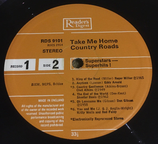 Various : Take Me Home Country Roads (8xLP, Comp + Box)