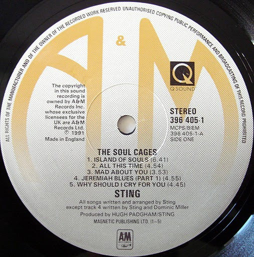 Sting : The Soul Cages (LP, Album)