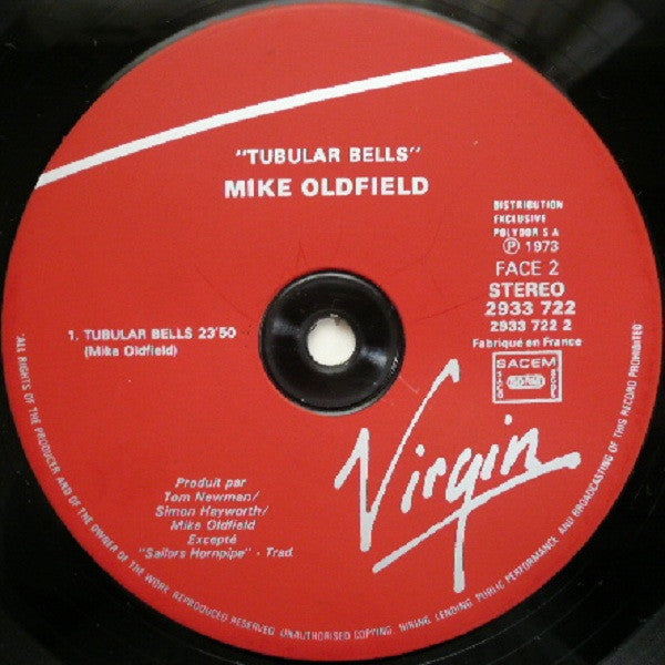 Mike Oldfield : Tubular Bells (LP, Album, RE, Red)