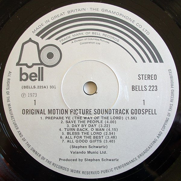 Various : Original Motion Picture Soundtrack Godspell (LP)