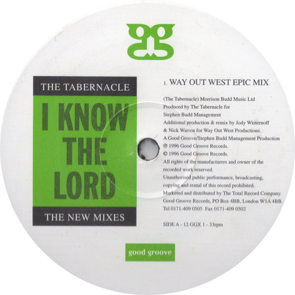 The Tabernacle : I Know The Lord (The New Mixes) (12")