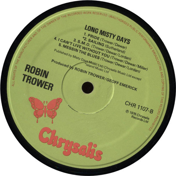 Robin Trower : Long Misty Days (LP, Album)