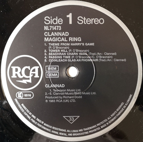 Clannad : Magical Ring (LP, Album, RE)