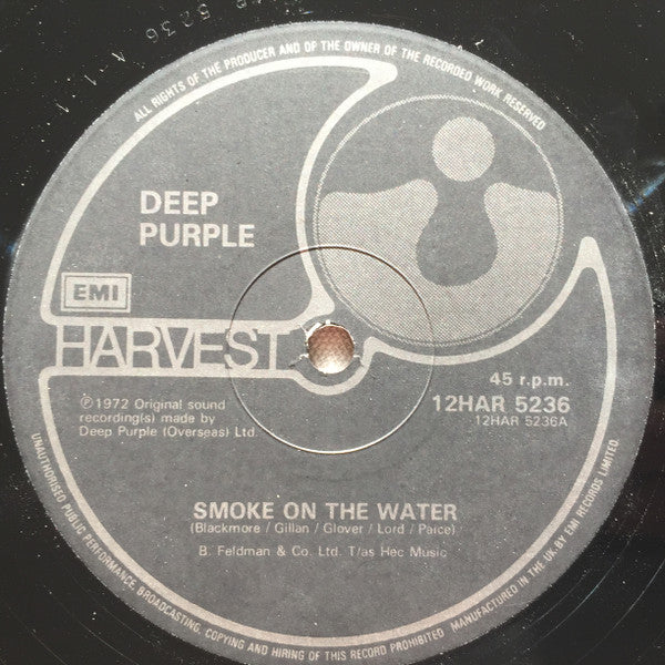 Deep Purple : Smoke On The Water (12", Single)