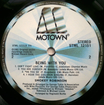 Smokey Robinson : Being With You (LP, Album)
