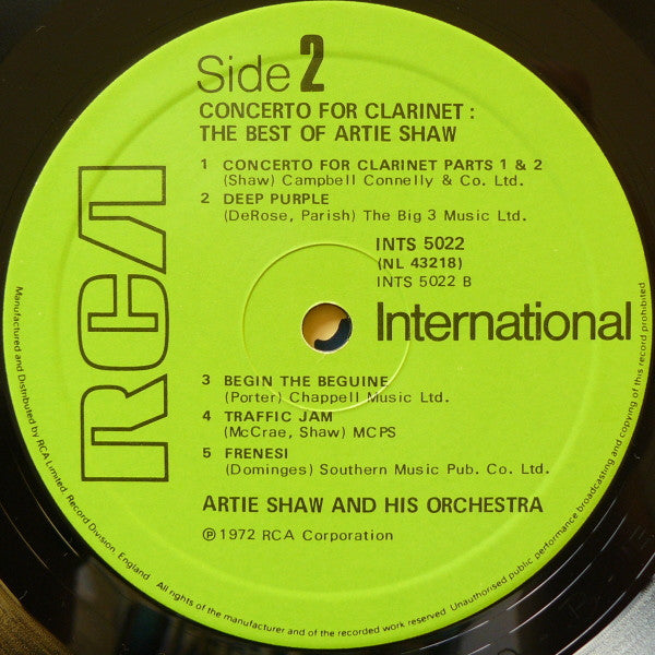 Artie Shaw And His Orchestra : Concerto For Clarinet: The Best Of Artie Shaw (LP, Comp, Mono)