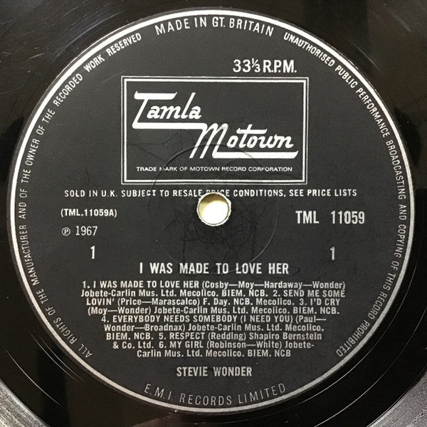 Stevie Wonder : I Was Made To Love Her (LP, Album, Mono)