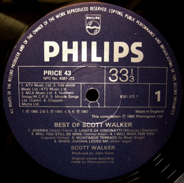 Scott Walker : The Best Of Scott Walker (LP, Comp, RE)