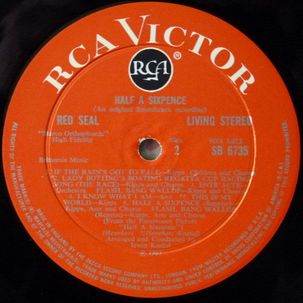Tommy Steele : Half A Sixpence (Original Sound Track Recording) (LP, Album, Gat)