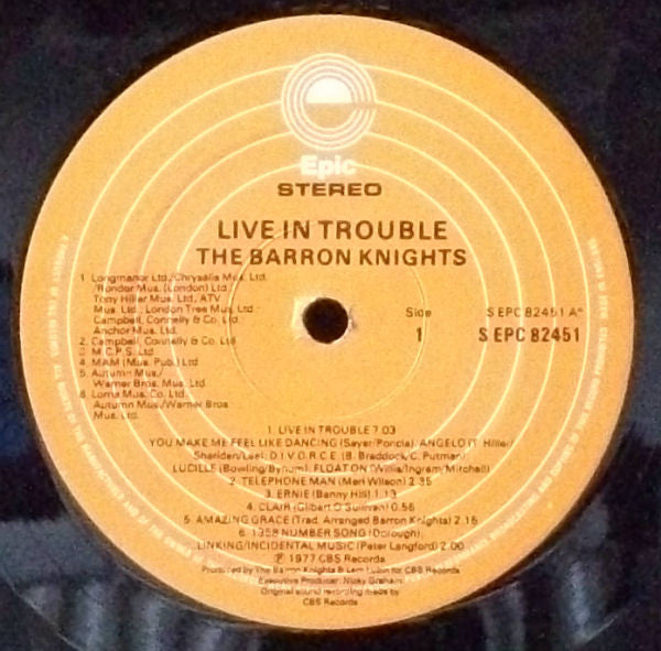 The Barron Knights : Live In Trouble (LP)