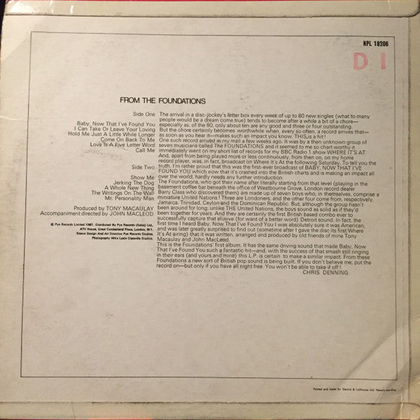 The Foundations : From The Foundations (LP, Album, Mono)