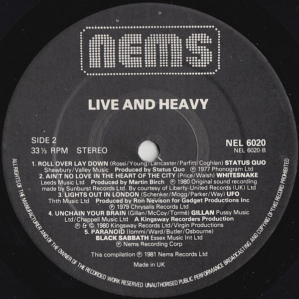 Various : Live And Heavy (LP, Comp)