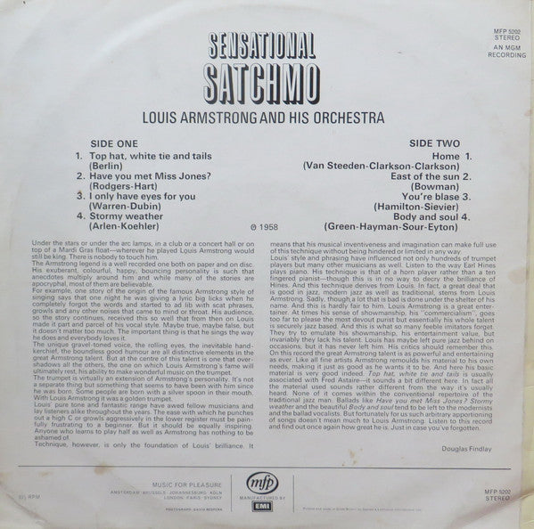 Louis Armstrong And His Orchestra : Sensational Satchmo (LP)