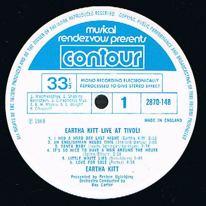 Eartha Kitt : Eartha Kitt Live At Tivoli (LP, Album, RE)