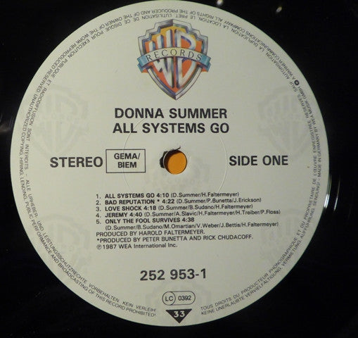 Donna Summer : All Systems Go (LP, Album)
