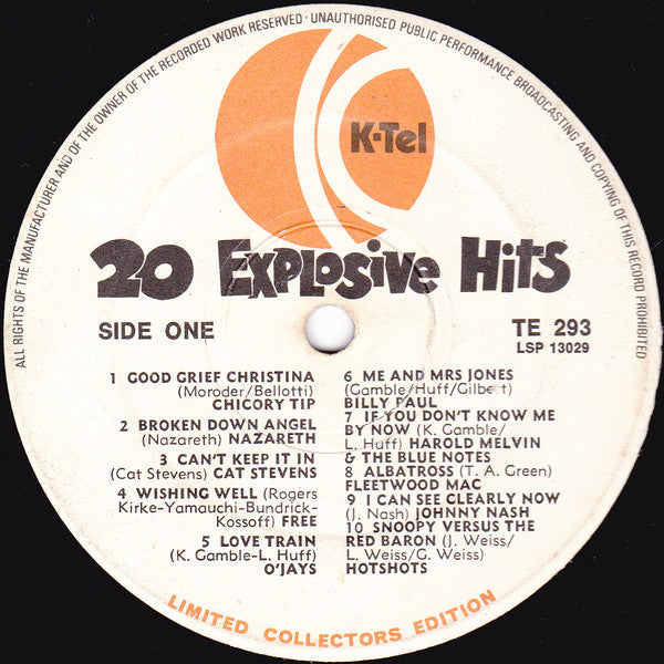 Various : 20 Explosive Hits (LP, Comp, Ltd)