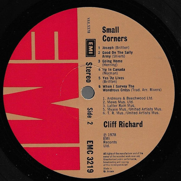 Cliff Richard : Small Corners (LP, Album)