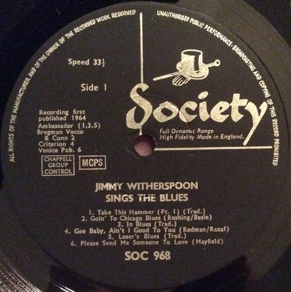 Jimmy Witherspoon : Sings The Blues (LP, Album, Mono)