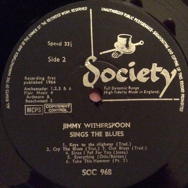 Jimmy Witherspoon : Sings The Blues (LP, Album, Mono)