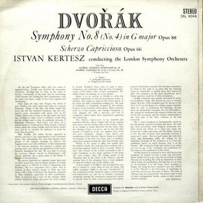 Dvořák*, Kertesz*, London Symphony* : Symphony No. 8 (No. 4) In G Major ● Scherzo Capriccioso (LP)