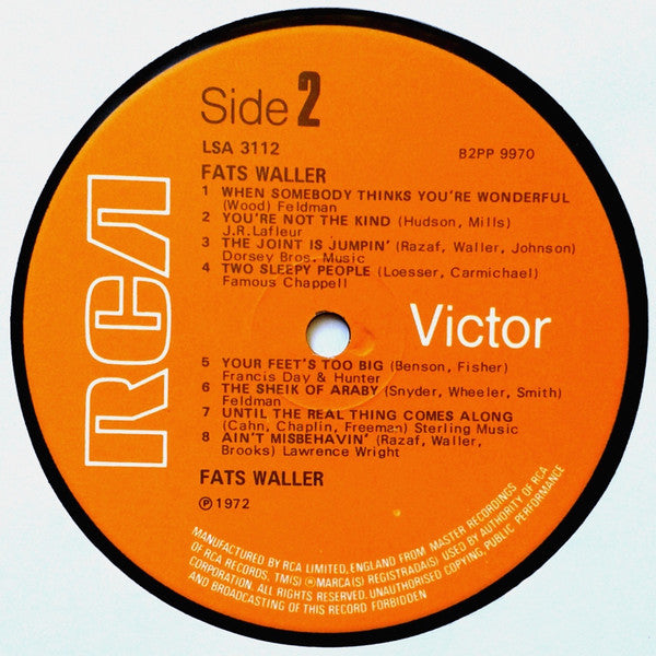 Fats Waller : The Vocal Fats Waller (LP, Comp, Mono)