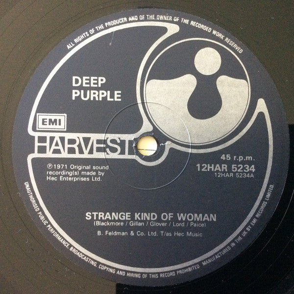 Deep Purple : Strange Kind Of Woman (12", Single)