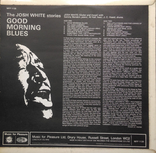 Josh White : Good Morning Blues - The Josh White Stories (LP, Album, Mono)