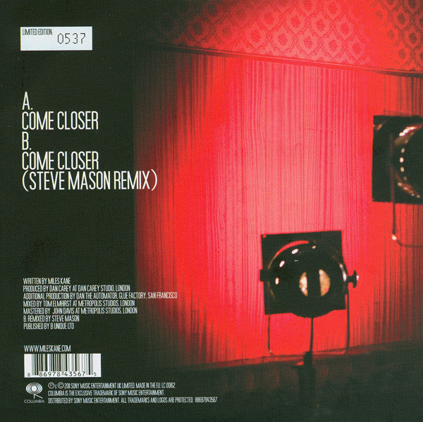 Miles Kane : Come Closer (7", Single, Ltd, Num, (Pa)