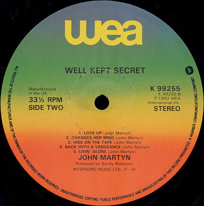 John Martyn : Well Kept Secret (LP, Album, Col)