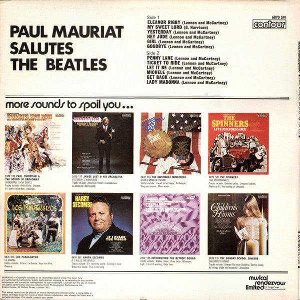 Paul Mauriat And His Orchestra : Paul Mauriat Salutes The Beatles (LP, Album)