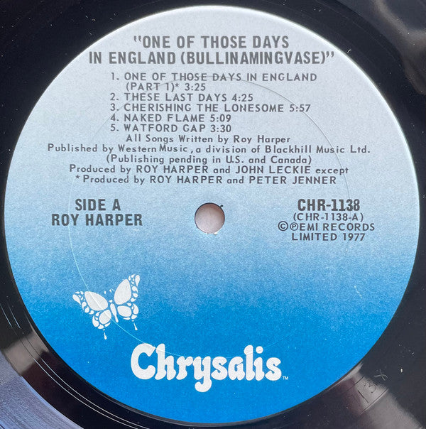 Roy Harper : One Of Those Days In England (Bullinamingvase) (LP, Album, Pit)