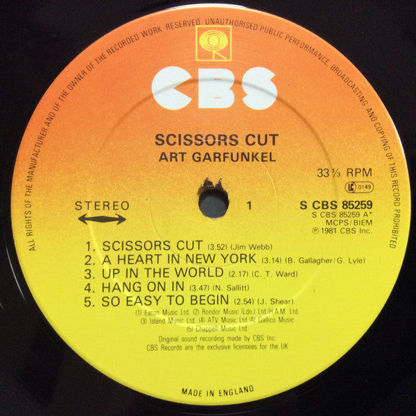 Art Garfunkel : Scissors Cut (LP, Album)