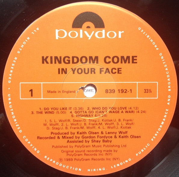 Kingdom Come (2) : In Your Face (LP, Album)