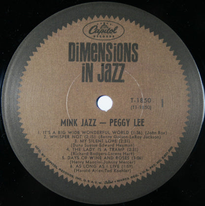 Peggy Lee : Mink Jazz (LP, Album, Mono)