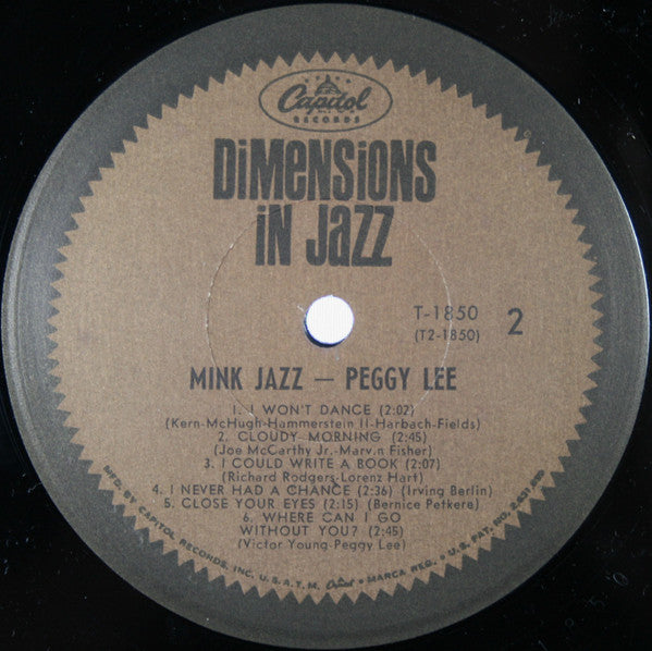 Peggy Lee : Mink Jazz (LP, Album, Mono)