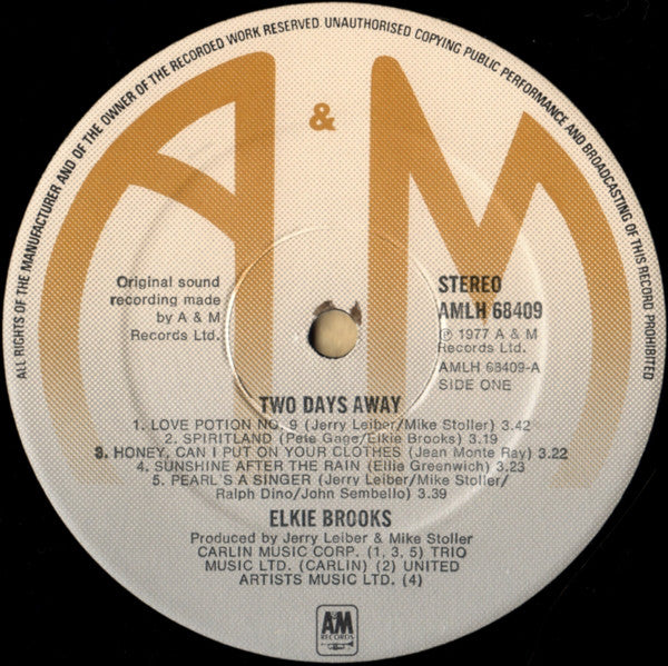 Elkie Brooks : Two Days Away (LP, Album)